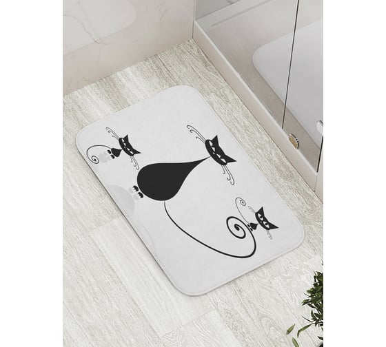 Коврик противоскользящий JoyArty "Котята с мамой" для ванной, сауны, бассейна, bath_9655