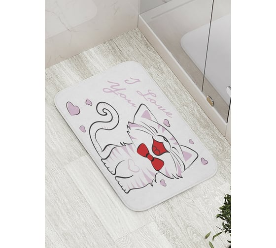 Коврик противоскользящий JoyArty "Кошачья любовь" для ванной, сауны, бассейна, bath_9658 1