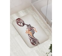 Коврик противоскользящий JoyArty "Мотоцикл в узорах" для ванной, сауны, бассейна, bath_9939