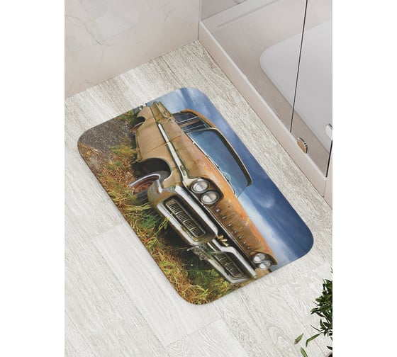 Коврик противоскользящий JoyArty "Ржавый ретроавтомобиль" для ванной, сауны, бассейна, bath_9918