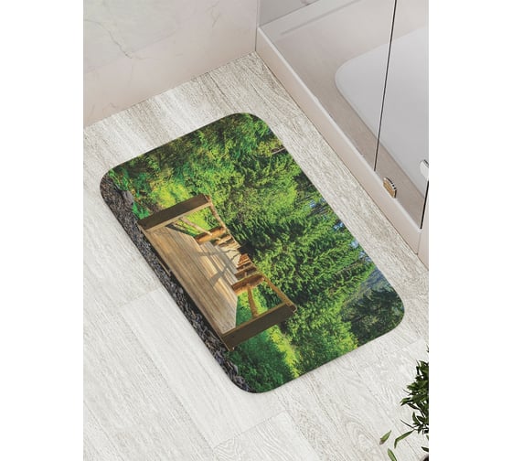 Коврик противоскользящий JoyArty "Лесной центр" для ванной, сауны, бассейна, bath_10406 1