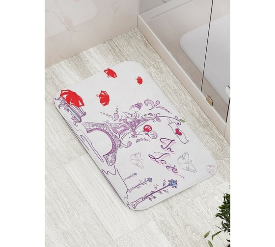 Коврик противоскользящий JoyArty "Расплывшийся Париж" для ванной, сауны, бассейна, bath_11315