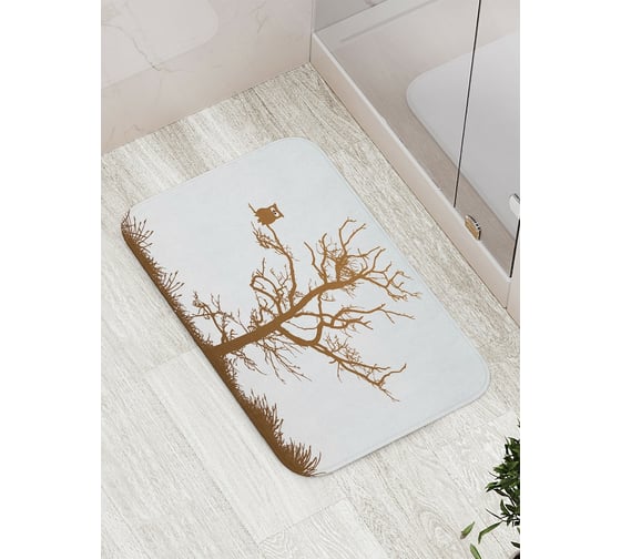 Коврик противоскользящий JoyArty "Сова на дереве" для ванной, сауны, бассейна, bath_15678 1