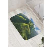 Коврик противоскользящий JoyArty "Зеленеющая гора" для ванной, сауны, бассейна, bath_15309