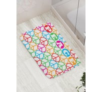 Коврик противоскользящий JoyArty "Мир с символами хиппи" для ванной, сауны, бассейна, bath_15606