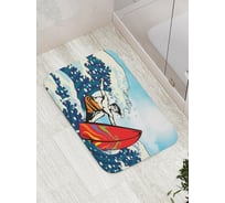 Коврик противоскользящий JoyArty "Серфер в волнах" для ванной, сауны, бассейна, bath_7668