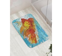 Коврик противоскользящий JoyArty "Рыба в витраже" для ванной, сауны, бассейна, bath_7708