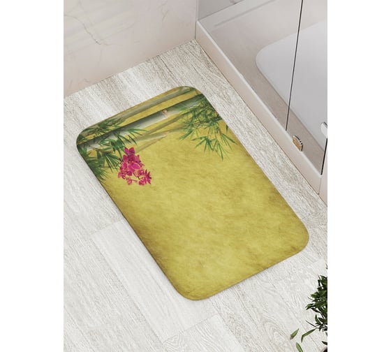 Коврик противоскользящий JoyArty "Цветение под бамбуком" для ванной, сауны, бассейна, bath_15769