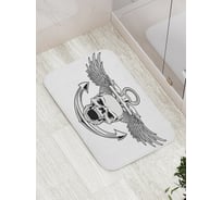 Коврик противоскользящий JoyArty "Якорь с крылатым черепом" для ванной, сауны, бассейна, bath_15949