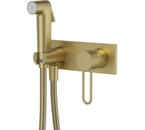 Встраиваемый смеситель IDDIS Duna с гигиеническим душем с защитным клапаном, матовое золото DUNMGV0i08