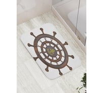Коврик противоскользящий JoyArty "Штурвал с якорем" для ванной, сауны, бассейна, bath_15703