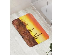 Коврик противоскользящий JoyArty "Закат возле кактусов" для ванной, сауны, бассейна, bath_15718