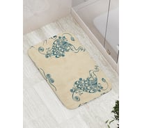 Коврик противоскользящий JoyArty "Зеркальные павлины" для ванной, сауны, бассейна, bath_16417