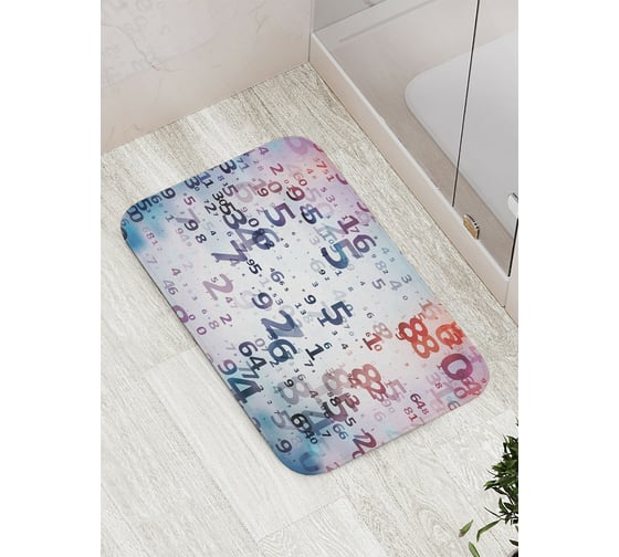 Коврик противоскользящий JoyArty "Падающие цифры" для ванной, сауны, бассейна, bath_16359 1