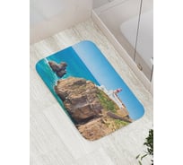 Коврик противоскользящий JoyArty "Большой маяк у обрыва" для ванной, сауны, бассейна, bath_16344