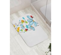 Коврик противоскользящий JoyArty "Жучки на цветах" для ванной, сауны, бассейна, bath_16748