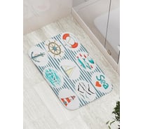 Коврик противоскользящий JoyArty "Морские символы" для ванной, сауны, бассейна, bath_16742