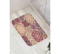 Коврик противоскользящий JoyArty "Плитка с цветочными узорами" для ванной, сауны, бассейна, bath_17027