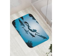Коврик противоскользящий JoyArty "Русалка с дельфинами" для ванной, сауны, бассейна, bath_12856