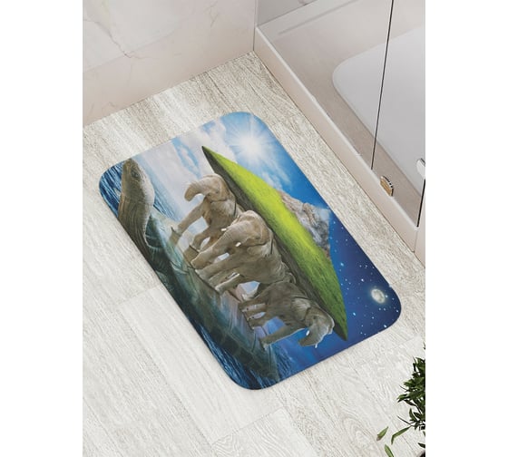 Коврик противоскользящий JoyArty "Земля на трех слонах" для ванной, сауны, бассейна, bath_12908 1