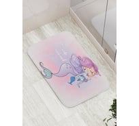 Коврик противоскользящий JoyArty "Милая русалка" для ванной, сауны, бассейна, bath_12844