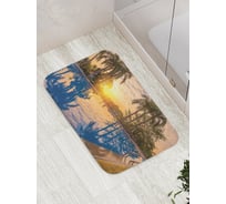 Коврик противоскользящий JoyArty "Бассейн под пальмами" для ванной, сауны, бассейна, bath_12817