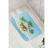 Коврик противоскользящий JoyArty "Отшельник на острове" для ванной, сауны, бассейна, bath_17131