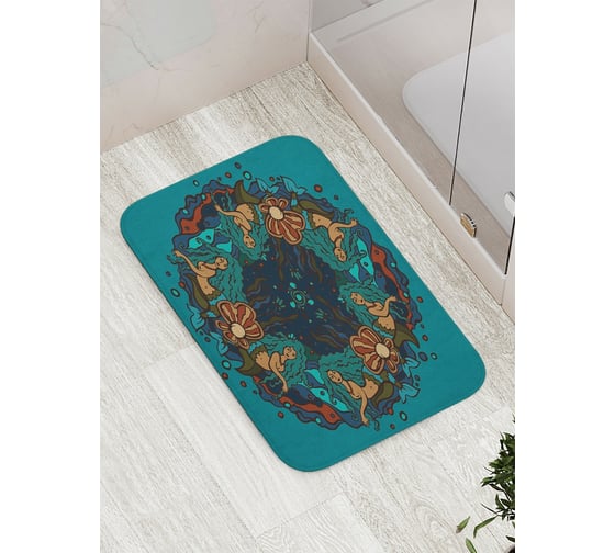 Коврик противоскользящий JoyArty "Вихрь русалок" для ванной, сауны, бассейна, bath_13870 1