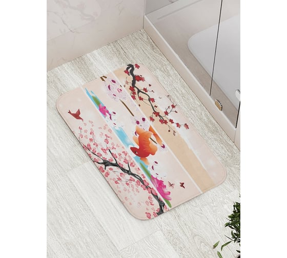 Коврик противоскользящий JoyArty "Цветущее разнообразие" для ванной, сауны, бассейна, bath_14294