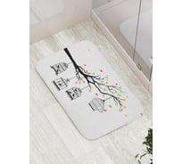 Коврик противоскользящий JoyArty "Птичьи клетки" для ванной, сауны, бассейна, bath_14260