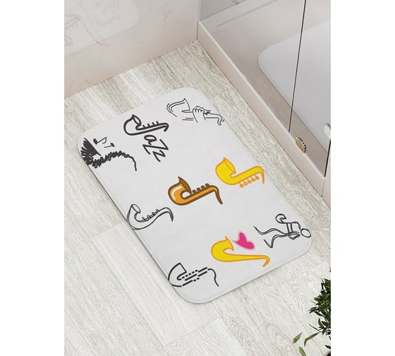 Коврик противоскользящий JoyArty "Любовь к джазу" для ванной, сауны, бассейна, bath_14216 1