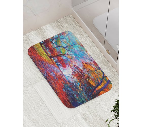 Коврик противоскользящий JoyArty "Листья засыпали землю" для ванной, сауны, бассейна, bath_15138 1