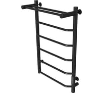 Полотенцесушитель MIXLINE MIRA 80x50 таймер, 336 Вт, 5 перекладин + ПОЛКА электрический ЧЕРНЫЙ 556357