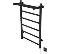 Полотенцесушитель MIXLINE VEGA 80x50 таймер, 318Вт, 5 перекладин + ПОЛКА электрический ЧЕРНЫЙ 556355