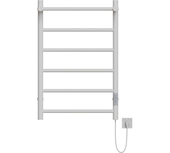 Полотенцесушитель MIXLINE VEGA 80x50 таймер, 318Вт, 5 перекладин + ПОЛКА электрический БЕЛЫЙ 556354