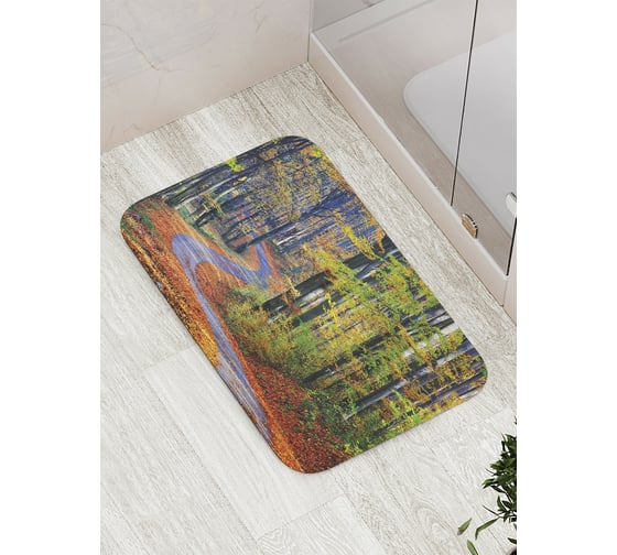 Коврик противоскользящий JoyArty "Лесная дорога" для ванной, сауны, бассейна, bath_14904 1