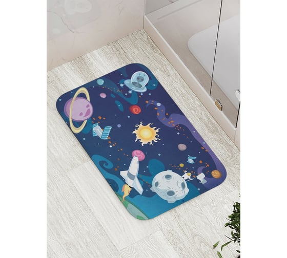Коврик противоскользящий JoyArty "Космическое разнообразие" для ванной, сауны, бассейна, bath_19617 1