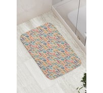 Коврик противоскользящий JoyArty "Волны из перьев" для ванной, сауны, бассейна, bath_20226