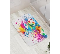 Коврик противоскользящий JoyArty "Радужный футбол" для ванной, сауны, бассейна, bath_17309