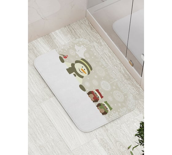 Коврик противоскользящий JoyArty "Веселая зима" для ванной, сауны, бассейна, bath_20291 1