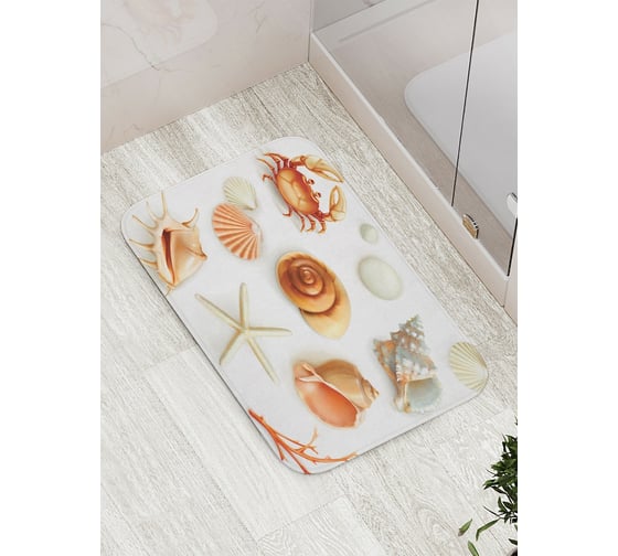 Коврик противоскользящий JoyArty "Композиция с ракушками" для ванной, сауны, бассейна, bath_17269 1