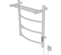 Полотенцесушитель MIXLINE CAPELLA 60x50 таймер, 251Вт, 3 перекладины + полка, электрический, белый 556345
