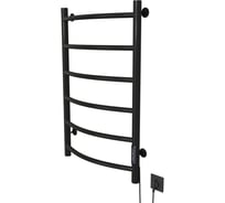 Полотенцесушитель MIXLINE CAPELLA 80x50 таймер, 253 Вт, 6 перекладин, электрический, черный 556347