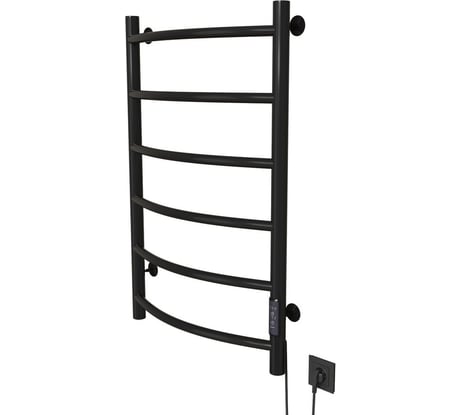 Полотенцесушитель MIXLINE CAPELLA 80x50 таймер, 253 Вт, 6 перекладин, электрический, черный 556347