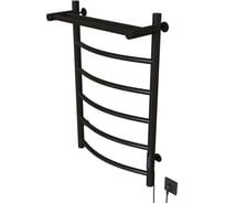 Полотенцесушитель MIXLINE CAPELLA 80x50 таймер, 336Вт, 5 перекладин + полка, электрический, черный 556353