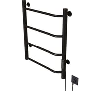 Полотенцесушитель MIXLINE MIRA 60x50 таймер, 201 Вт, 4 перекладины, электрический, черный 556344