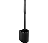 Ерш для унитаза GFmark, настенный, из нержавеющей стали, с силиконовой щеткой, с универсальным креплением (самоклеящееся/дюбель), цвет черный 80173