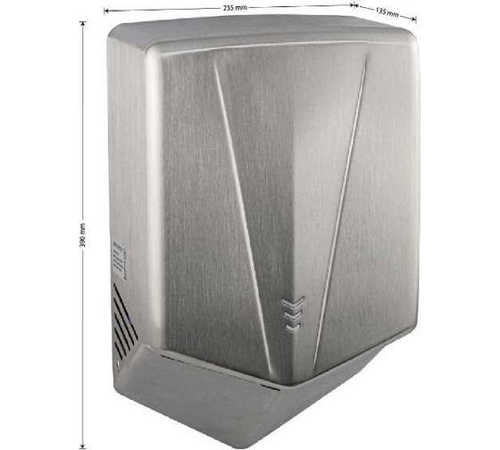 Сушилка для рук GFmark антивандальная, модель V-windblade 1300 W, корпус из нержавеющей стали марки SUS 304, цвет сатин 6855-N