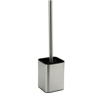 Ёрш для унитаза САНАКС напольный, матовая нержавеющая сталь + чёрный пластик 22071