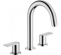 Смеситель для раковины Hansgrohe Vernis Shape на 3 отверстия, со сливным гарнитуром, хром 71563000